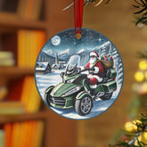 Can-Am Spyder Santa Aluminum Christmas Ornament